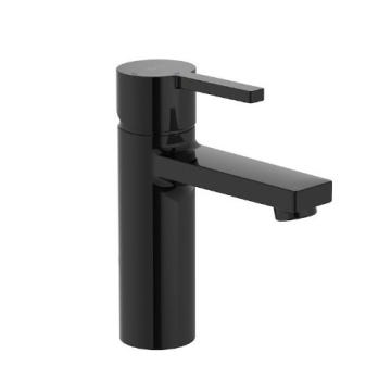 Mezclador lavabo monomando liso NAIA con aireador negro titanio